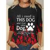 Fashionable Versatile Leisure 3D Long Sleeved T-shirt Women Loose Large Round Neck Casual Top Cartoon Letter Portrait Printed T-shirt