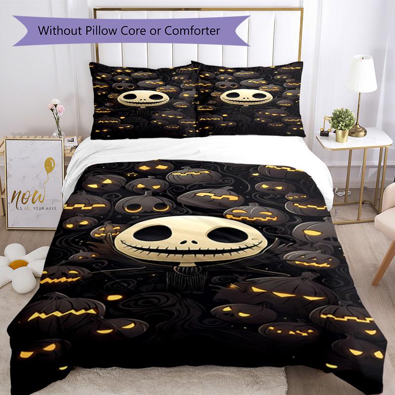 Jack Skellington Quilt Cover Set Perfect for Playroom Lightweight Perfect Gift for Friends Family