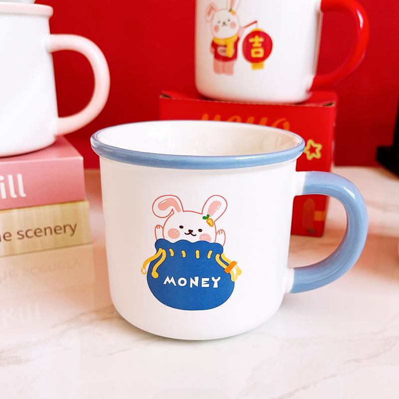 Creative Cartoon Mug Rabbit Cute Souvenir Cup Children's Water Cup Breakfast Cup Milk Cup Kids Gift