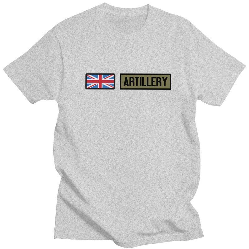 Custom Union Jack British Flag Artillery T Shirt for Men 100 Cotton Tshirt Leisure Tee Short Sleeve Tshirts Loose Fit Clothing