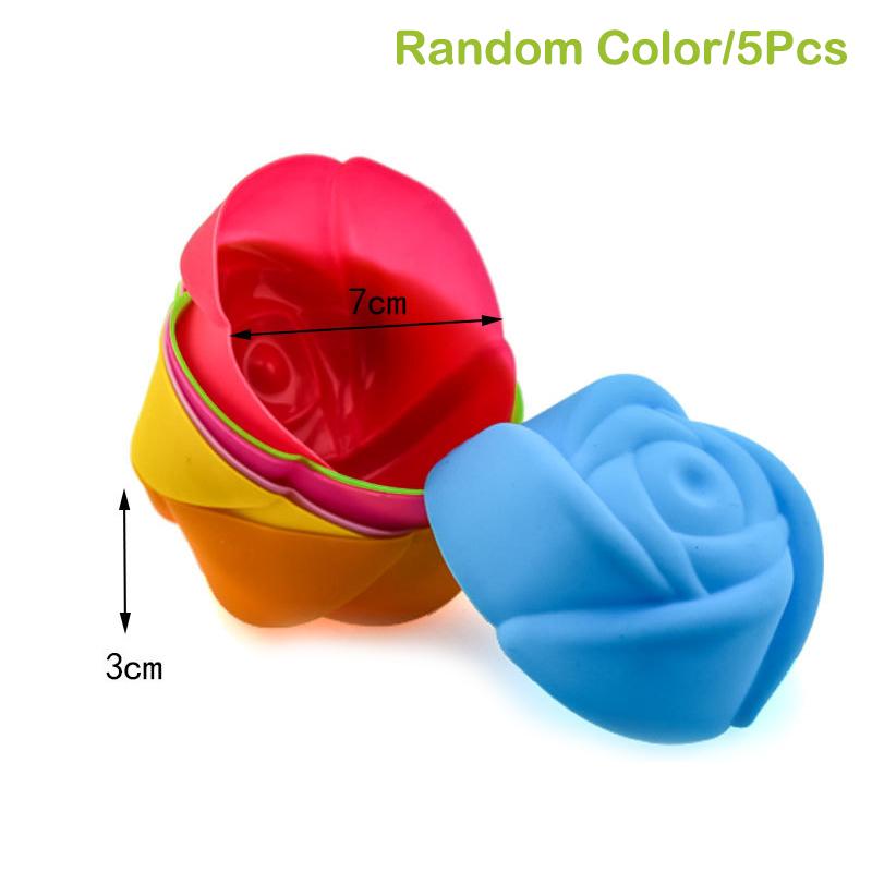 5Pcs Silicone Mold Cupcake Cake Muffin Cup Baking Bakeware Nonstick Baking Mold
