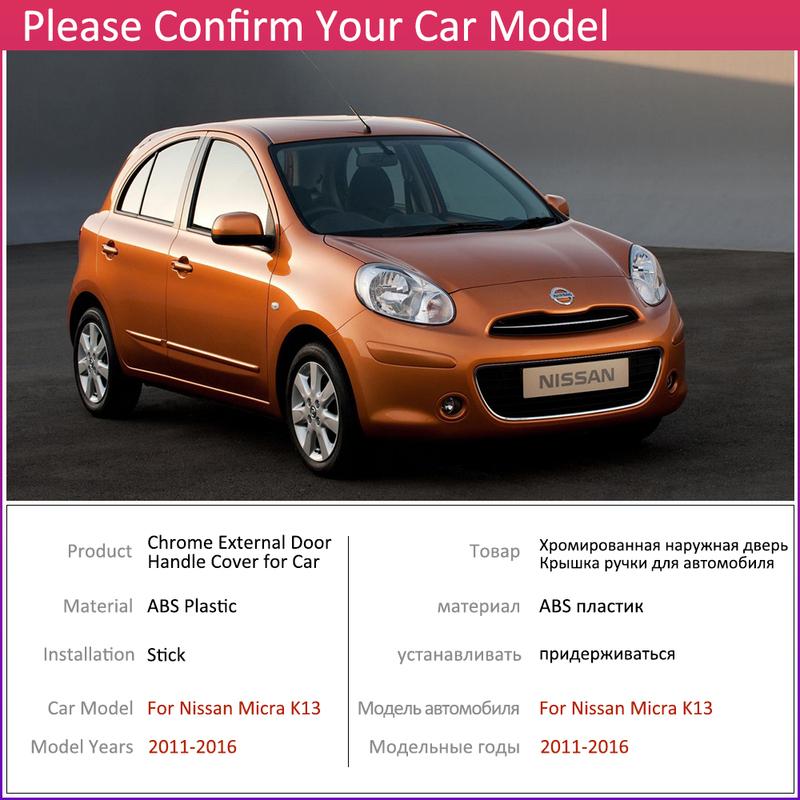 For Nissan Micra March K13 2011 2012 2013 2014 2015 2016 Carbon Fiber Door Handle Cover Protective Exterior Stickers Accessories