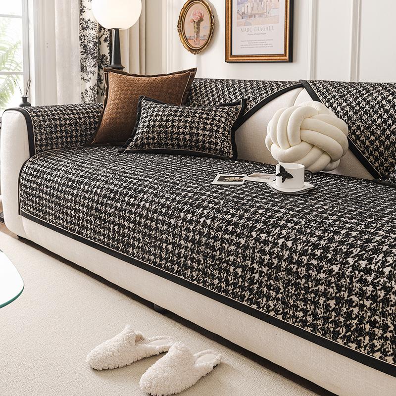 

Sofa Cushion New Seat Cushion Four Seasons Universal Fixed Light Luxury High-Grade Leather Sofa Cover Cloth Towel 70*70cm