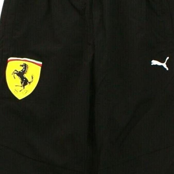Puma X Ferrari Logo Straight Leg Cuffed Casual Pants Men Bottoms Black 596138-02