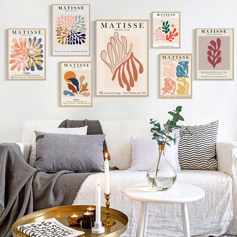 

Abstract Girl Curve Wall Art Canvas Painting Matisse Colorful Leaf Nordic Posters And Prints Wall Pictures For Living Room Decor