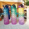 1 Liter Water Bottle with Straw Plastic Frosted Cup with Time Marker for Girls Kawaii Portable Travel Outdoor Sport Fitness Cups