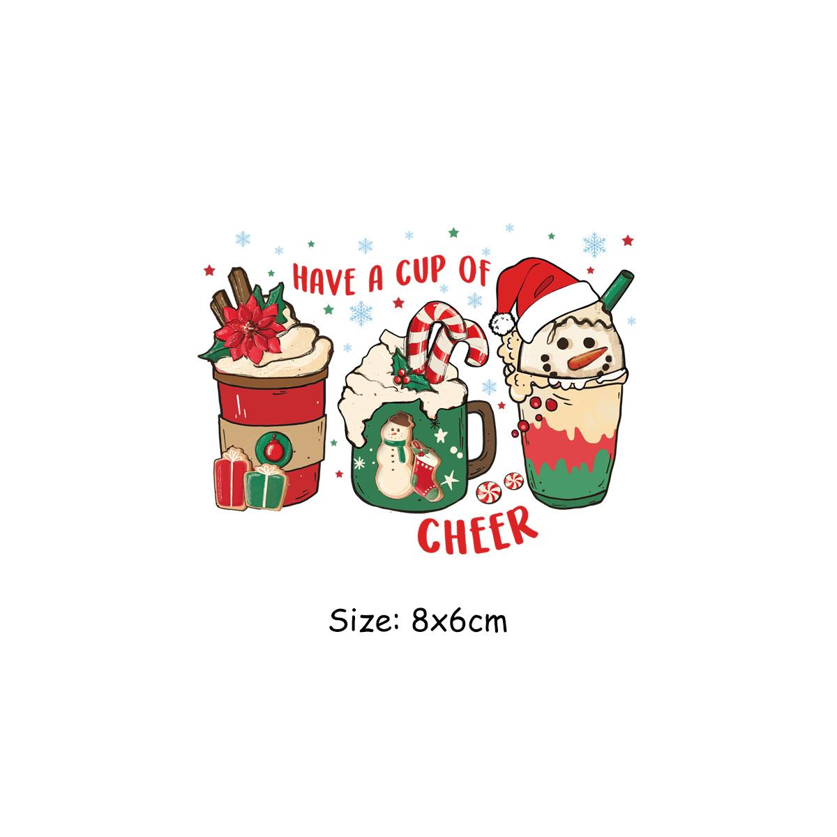 

Рождественские термоклеевые нашивки Cheer, наклейки для одежды, аппликация, термоклейкая передача, сделай сам, художественные ремесла, гладильные нашивки для одежды