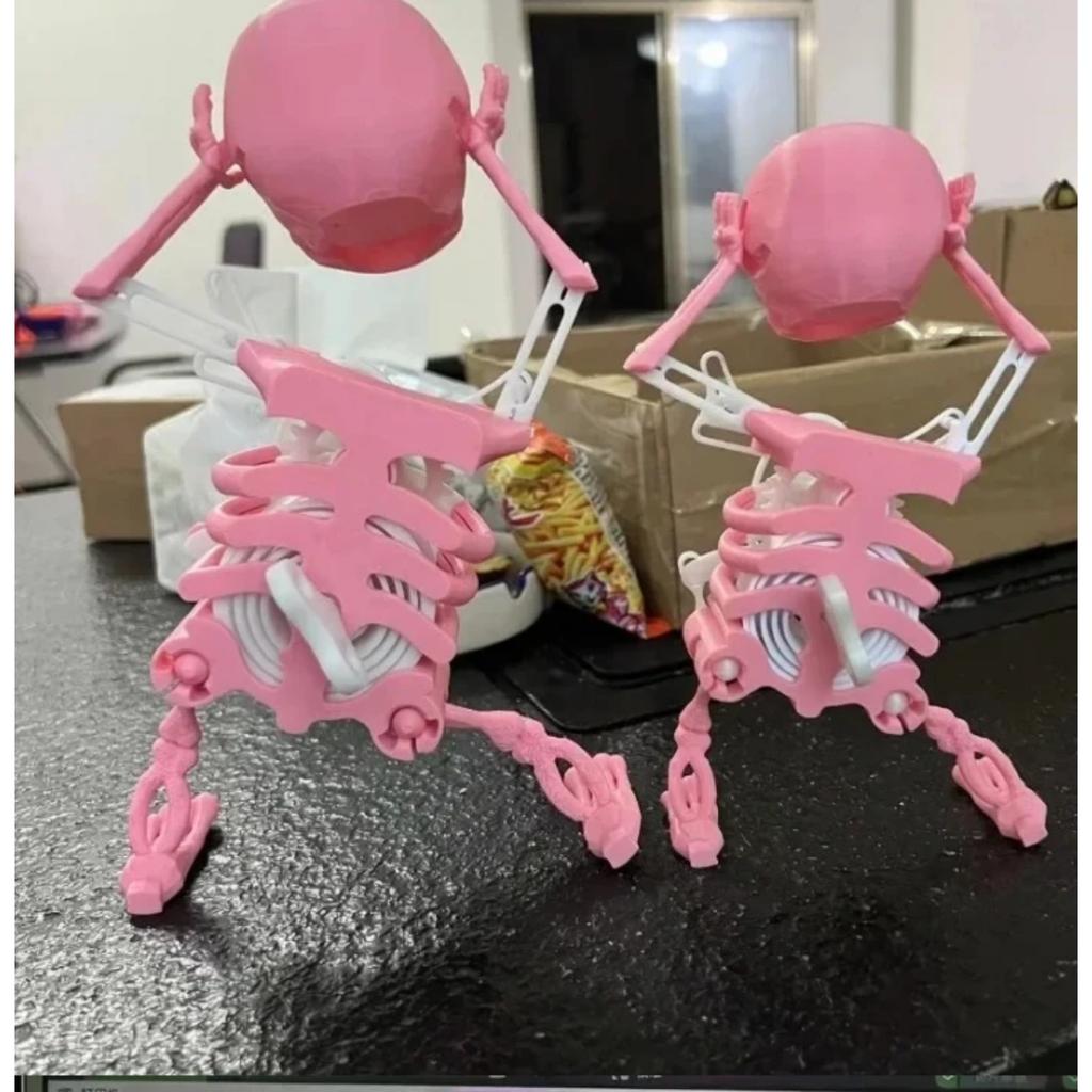 3D Skeleton Man Dancing Dancing Skull Ornament Dancing Character Scary Skeleton Novelty Tabletop Car Home Toy Decora