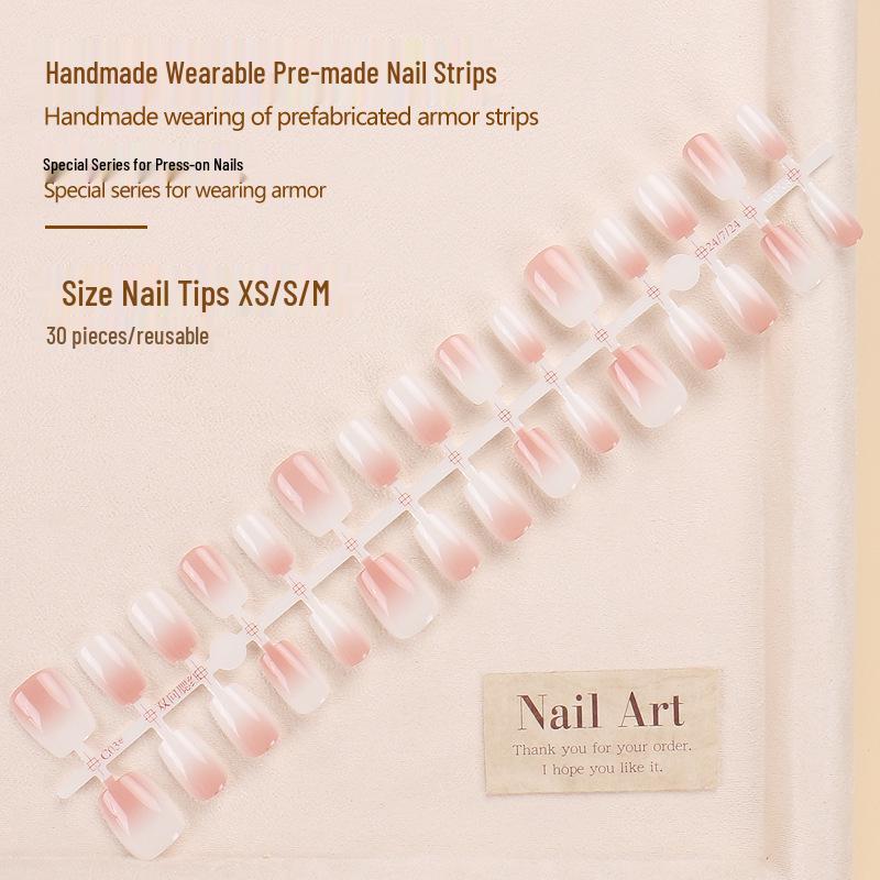

Douyin Cat Eye Blush Gradient Nail Art Strips Glue-On Type