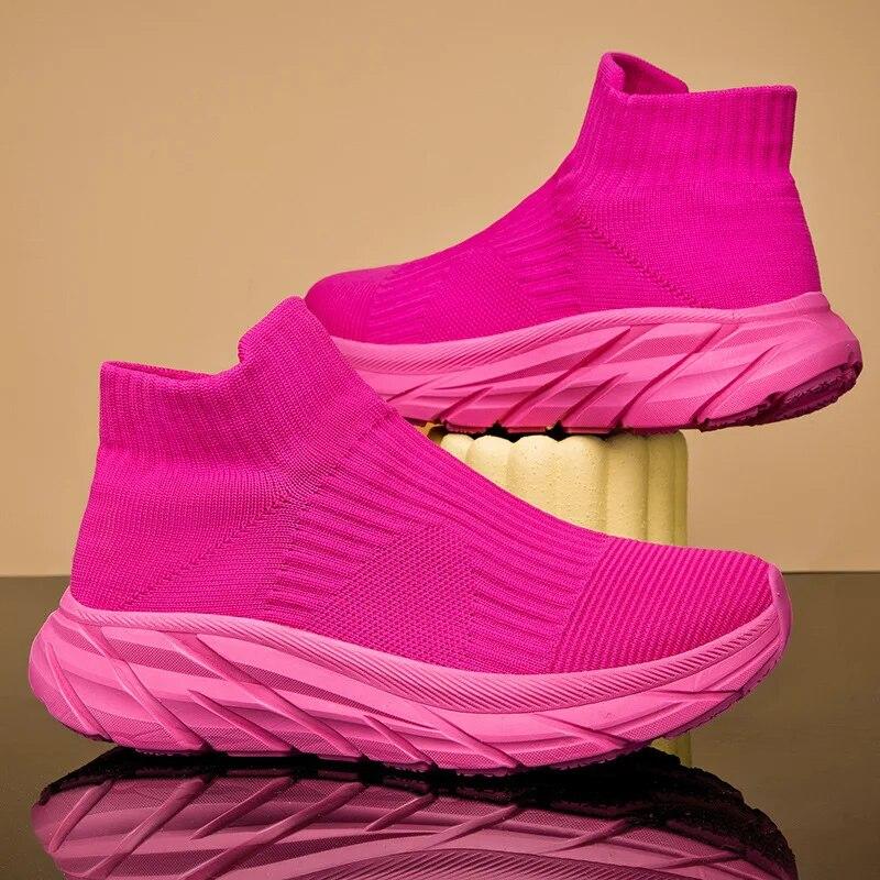 

Мужские носки для бега, женские повседневные кроссовки без шнуровки, унисекс, уличные кроссовки для бега на толстой подошве 44