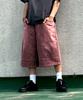 MAKEITTO Cut-Line Denim Bermuda Pants_Pink