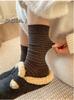 Women's 2025 Winter Wool Socks: Striped & Polka Dot, Plus Velvet, Thickened Mid-Calf Style.
