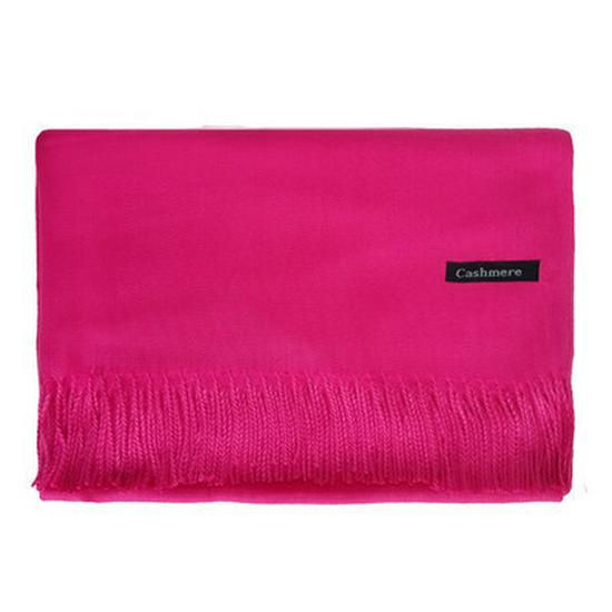 Red Faux Cashmere Winter Scarf for Women - 2026 Korean Style Solid Color Shawl with Logo, Ideal for Annual Meeting Gifts