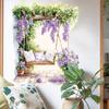 Romantic Purple Floral Swing Wall Sticker Self-Adhesive Removable Living Room Bedroom Balcony Hallway Home Decor Art