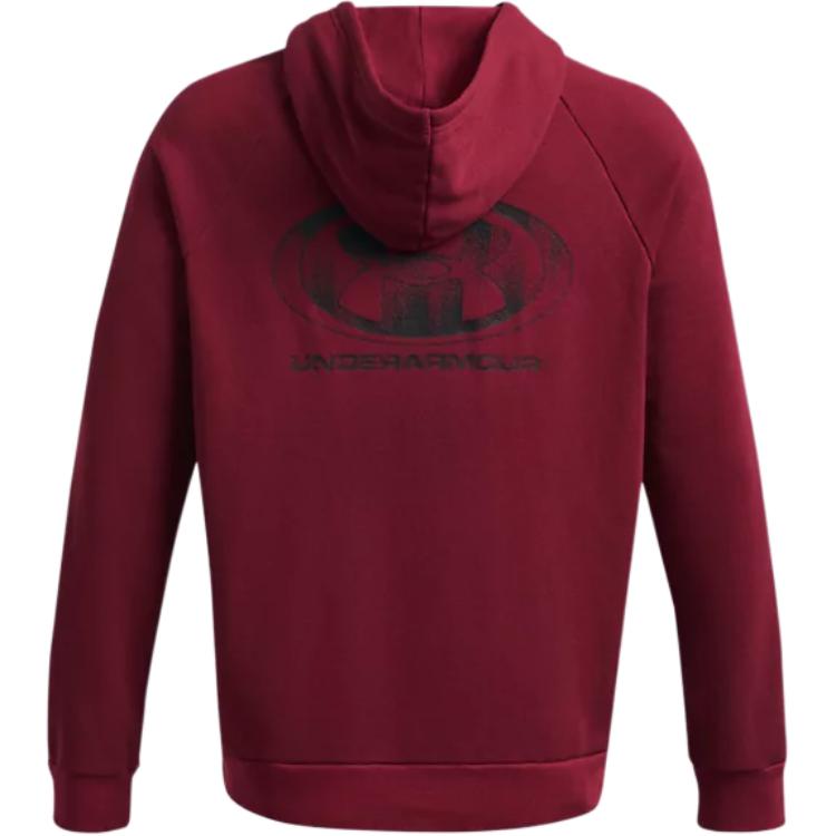 Under Armour Rival Fleece Glitch Loose Fit Hoodie Soft Comfortable Sweatshirt Men Hoodies Red 1389428-625