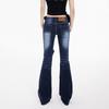 Low-rise flared pants elastic spring and summer jeans women's & trousers extended summer thin tall extended version