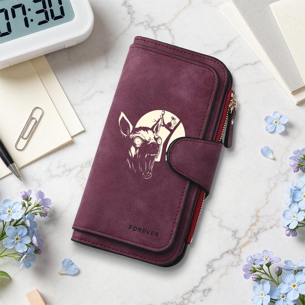 Gothic Print Long Wallet Cool Animal Pattern Card Holder Slim Fashion Portable Purse For Daily Use