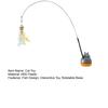 Cat Teaser Stick Interactive Cat Toy Fish Feather Teaser Cat Toy with Rotatable Base