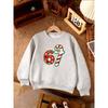 Unisex Kids Pink Crewneck Sweatshirt For 4-12 Boys Girls Christmas Snowflake Candy Cane Snowman Number 67 Print Soft Fleece Long Sleeve Pullover