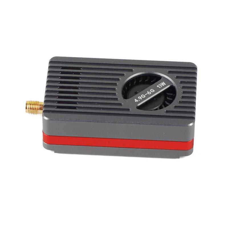 ABUO-For RC FPV Long Range Fixed-Wing Drone Compatible 13W VTX 80CH 4.9G-6G High-Power FPV Video Transmitter SMA Interface