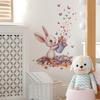 Cute Rabbit Floral Butterfly Wall Sticker Self-Adhesive Removable for Bedroom Living Room Kids Room Home Decor Art