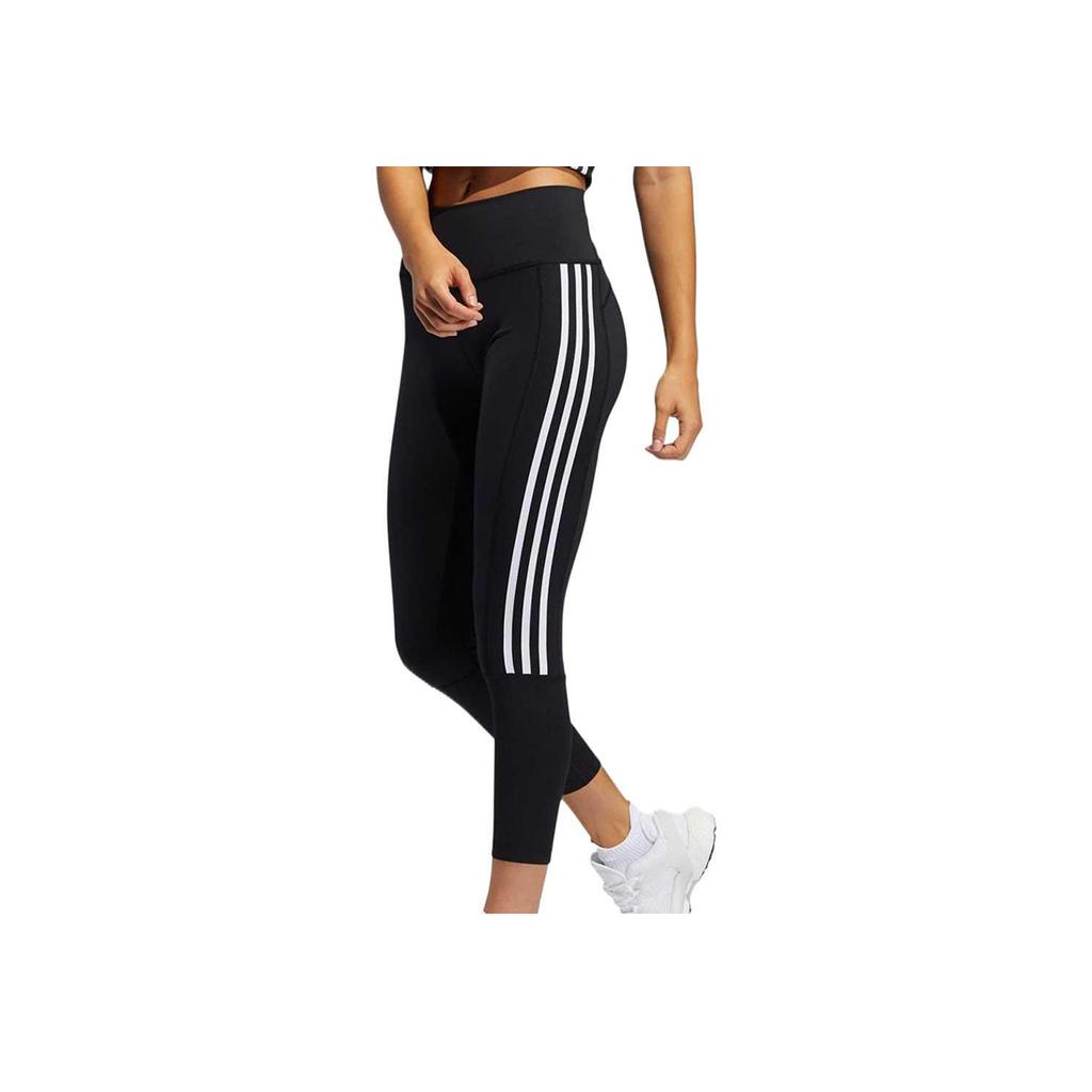adidas 3-Stripes Ribbed 7/8 Tights Women Tights Black White GL0578