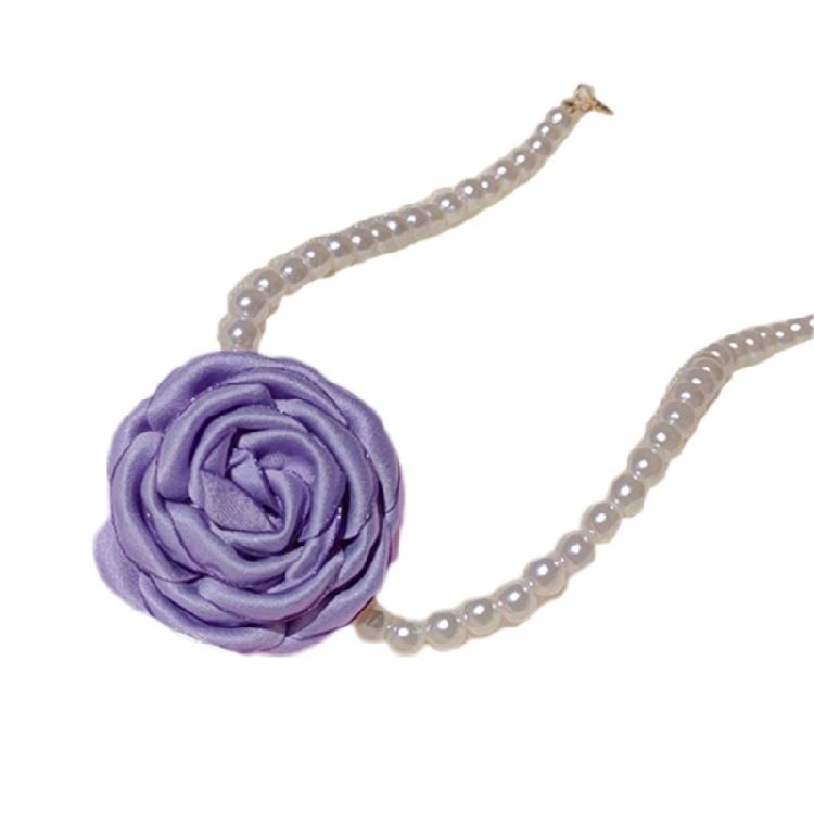 Pendant Necklaces Artificial Pearl Flower Choker Women Girls Chain Necklaces