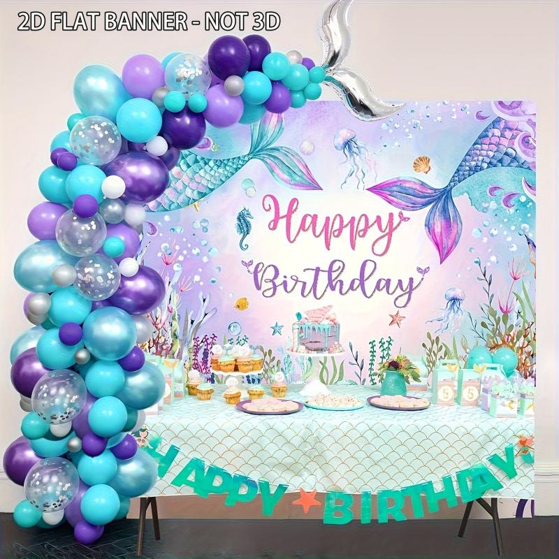 VIKAMA Childrens Fun Shell Sea Star Theme Decorative Cloth Childrens Birthday Banquet Tapestry Dreamy Background Cloth