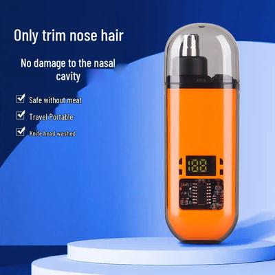 Rechargeable Electric Nose Hair Trimmer with Digital Display - Washable and Gentle Care Tool That Protects Nasal Cavity