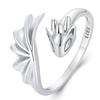 Silver Adjustable Dragon Ring, Silver 925