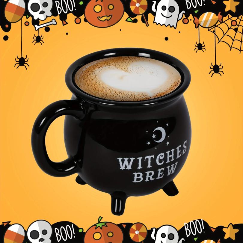 1 unidad, Taza de café Witch Brew, 350ml/ 11.8oz Taza de café de cerámica, Tazas de agua, Vajilla para bebidas de verano invierno, Regalos de cumpleaños, Regalo de Halloween