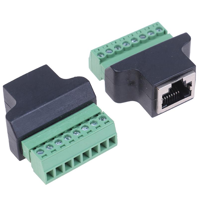 RJ45 To Screw Terminal Adaptor Rj45 Female To 8 Pin Connector for CCTV DVR