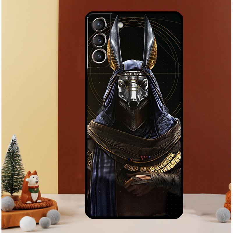 Egypt Nefertiti Anubis Ankh Case For Samsung Galaxy S23 Ultra S24 S22 Note 20 Ultra 10 Plus S8 S9 S10 S20 S21 FE Cover