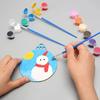 Pure wood ornaments, laser-cut circular plates with holes, handmade holiday decorations featuring Santa Claus, handcrafted