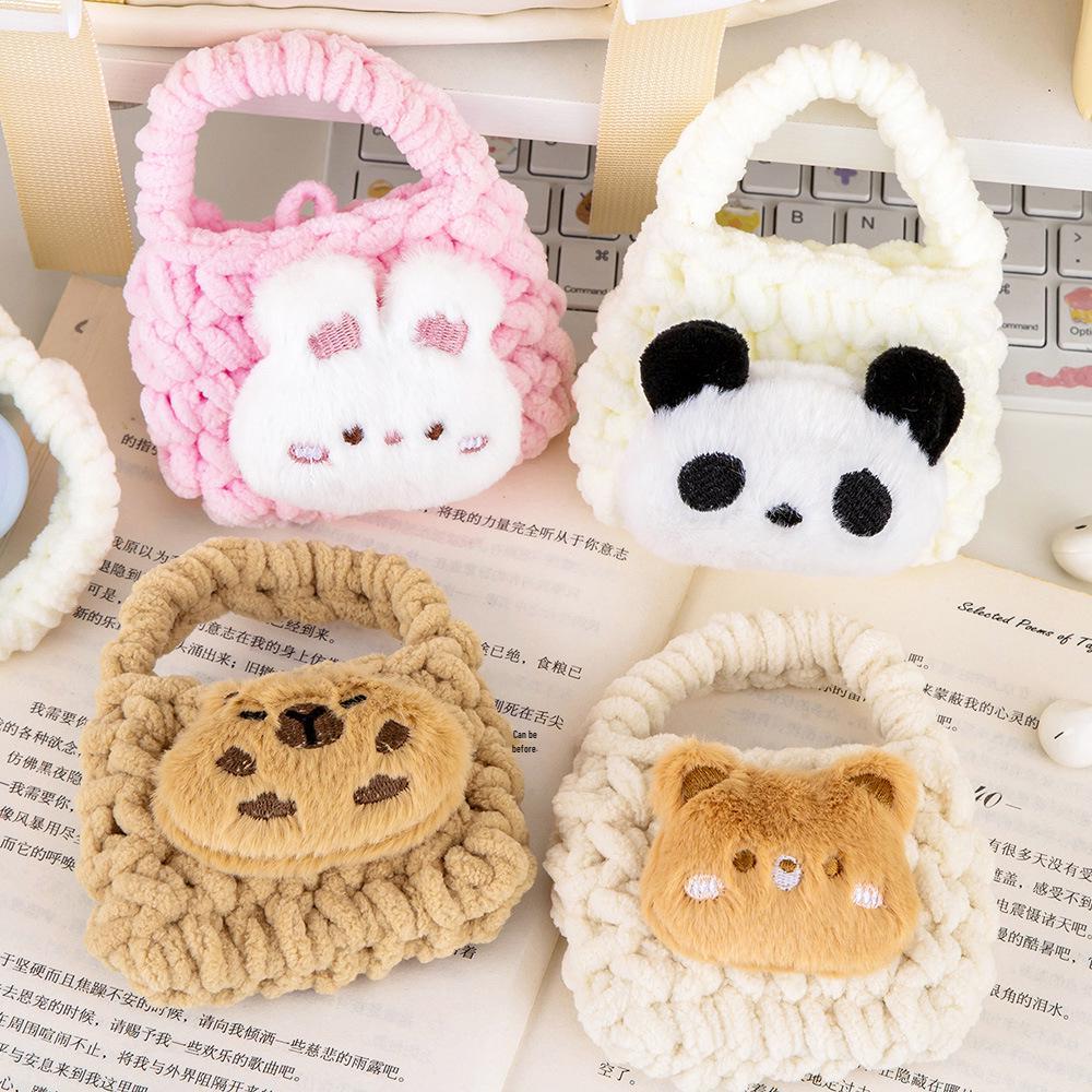 Adorable Plush Cartoon Animal Coin Purse & Earphone Case