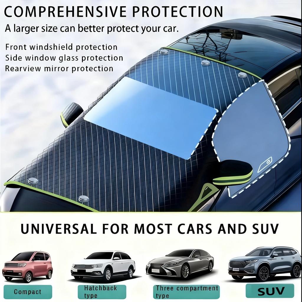 Magnetic Car Windshield Sunshade Snow Cover Frost Guard Uv Ice Protection Blocker For Most Vehicles