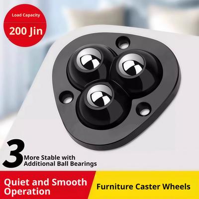 4 Pieces Universal Self-Adhesive Caster Wheels Silent Rotating Paste Pulleys for Trash Can Bottom Kitchen Small Appliances