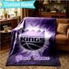 1PC Custom Name Blanket Kings Basketball Team Logo Flannel blankets Patterns Throw Blanket All-Season Soft Gift for Couch, Bed, Camping, Birthday gift
