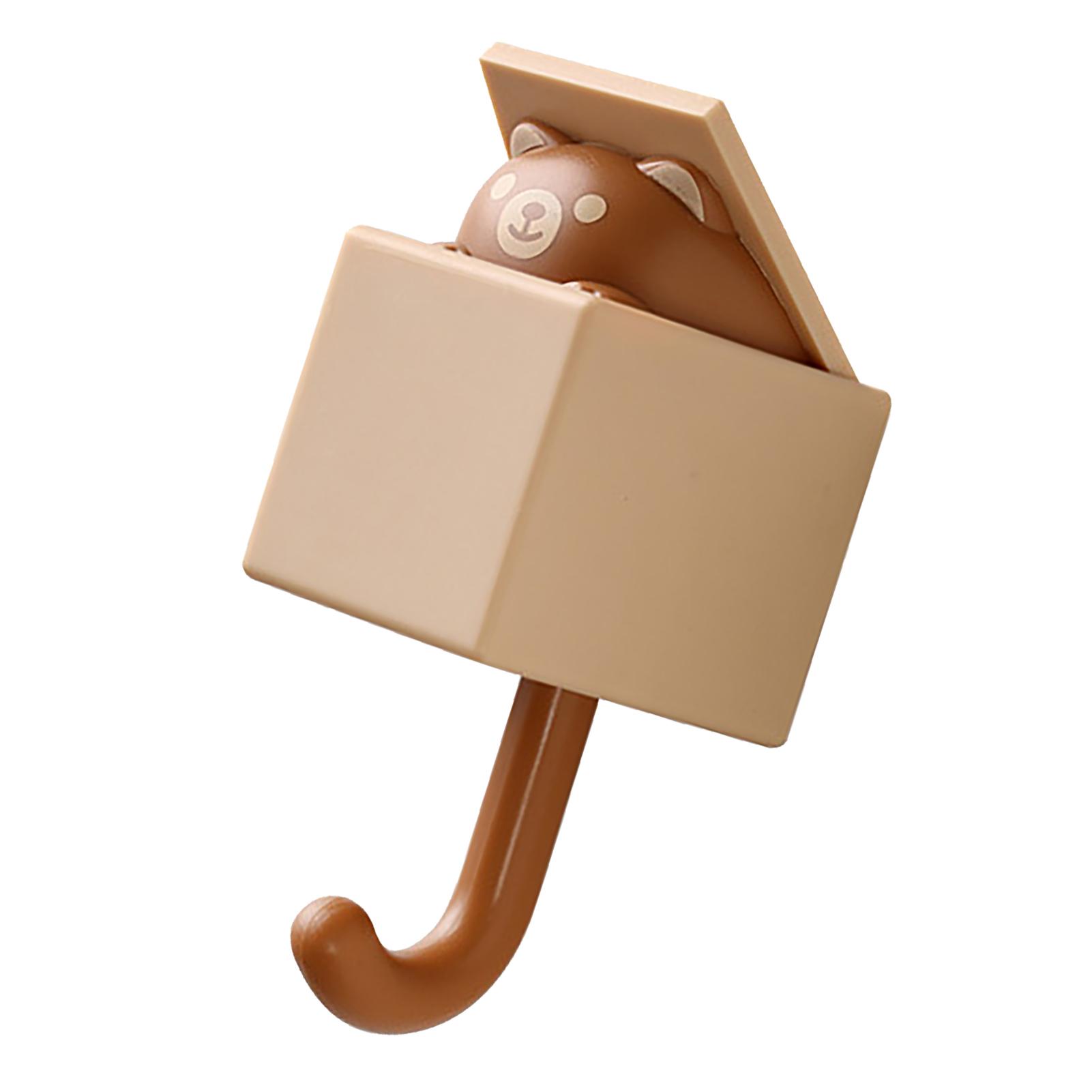 Cute Animal Hook Adhesive Wall Mount Cartoon Hook 3.3lb Bring Capacity Coat Hook Multipurpose Key Hook for Entryway Hallway