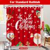 Christmas Shower Curtain For Bathroom Santa Claus Xmas Snowman Cute Red Funny Aesthetic Fabric Waterproof Bathroom Shower