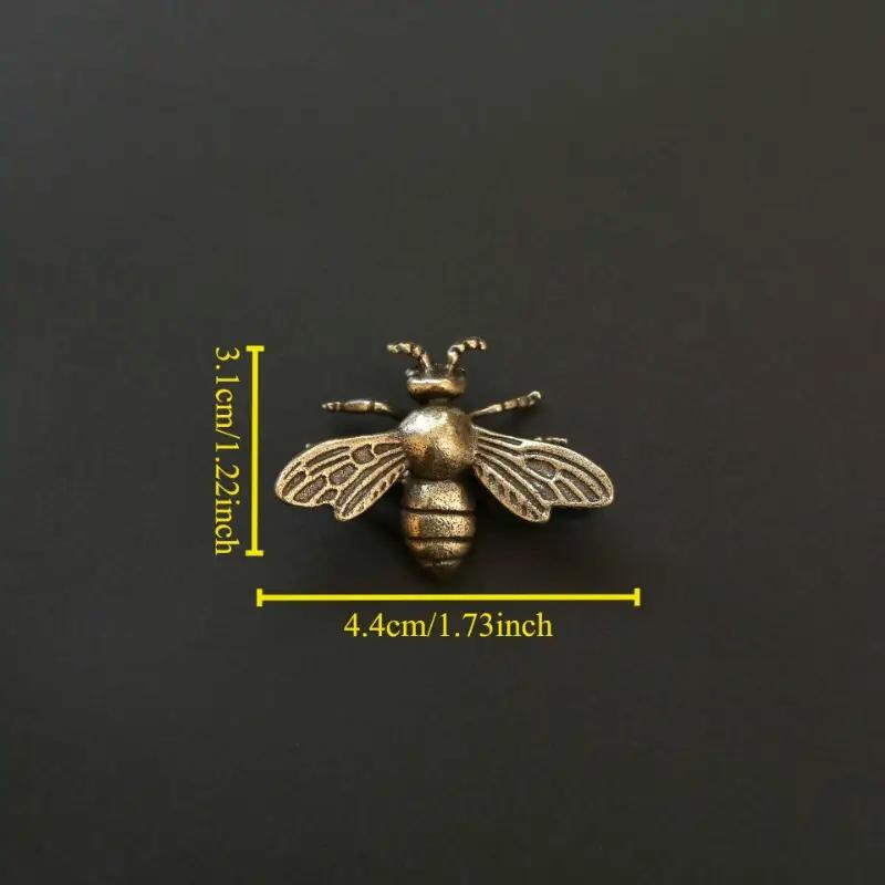 Massive Messing-Insekten-Honigbienen-Figuren, Miniaturen, Teehaustier, lustiger Käfer, Bastelsammlung, kleine Desktop-Ornamente, Heimdekorationen