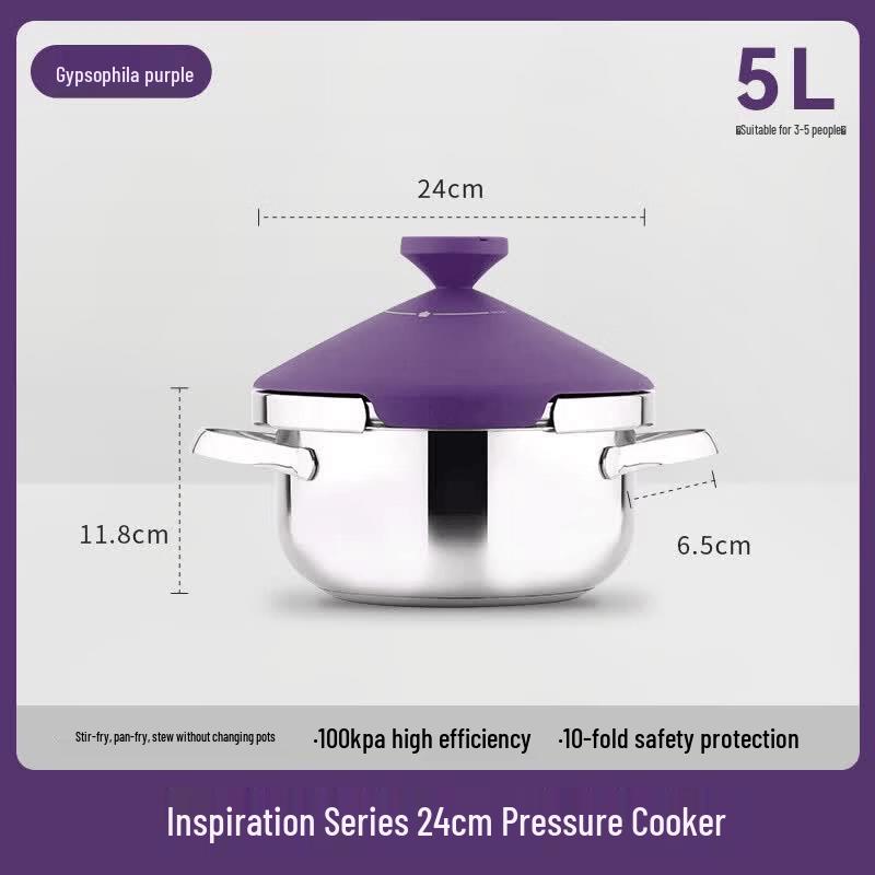LINKFAIR 304 Stainless Steel 5L Pressure Cooker