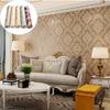 Damaškový Reliéfní Zlatý Texturovaný Vliesový Tapetový Válec Dekorace Obývací Pokoj