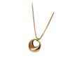 Gold Circle Drop Long Pendant Necklace for Women Elegant Light Luxury Delicate Sweater Chain Accessory