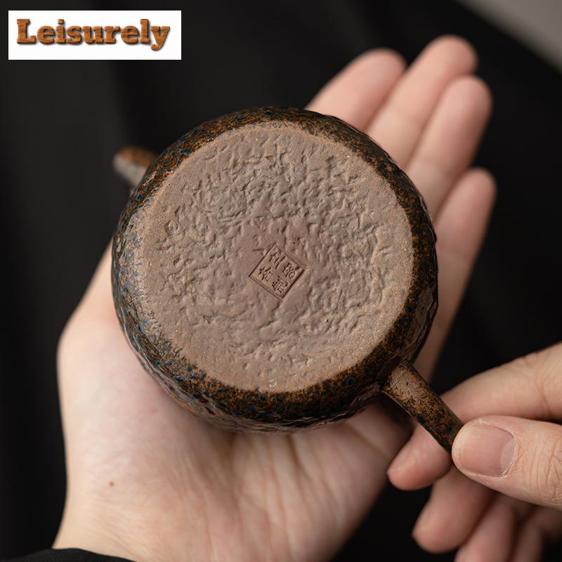180ml Ručně vyráběná čajová konvice Old Rock Mud Japonská hrubá hrnčířská keramika Starobylý čajník Rychlovarná konvice Kung Fu Tea Čínská čajová sada Dekorace