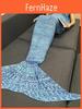 Mermaid Tail Throw With Lightweight Knit For Spring Autumn Seasons And Gift Ideas