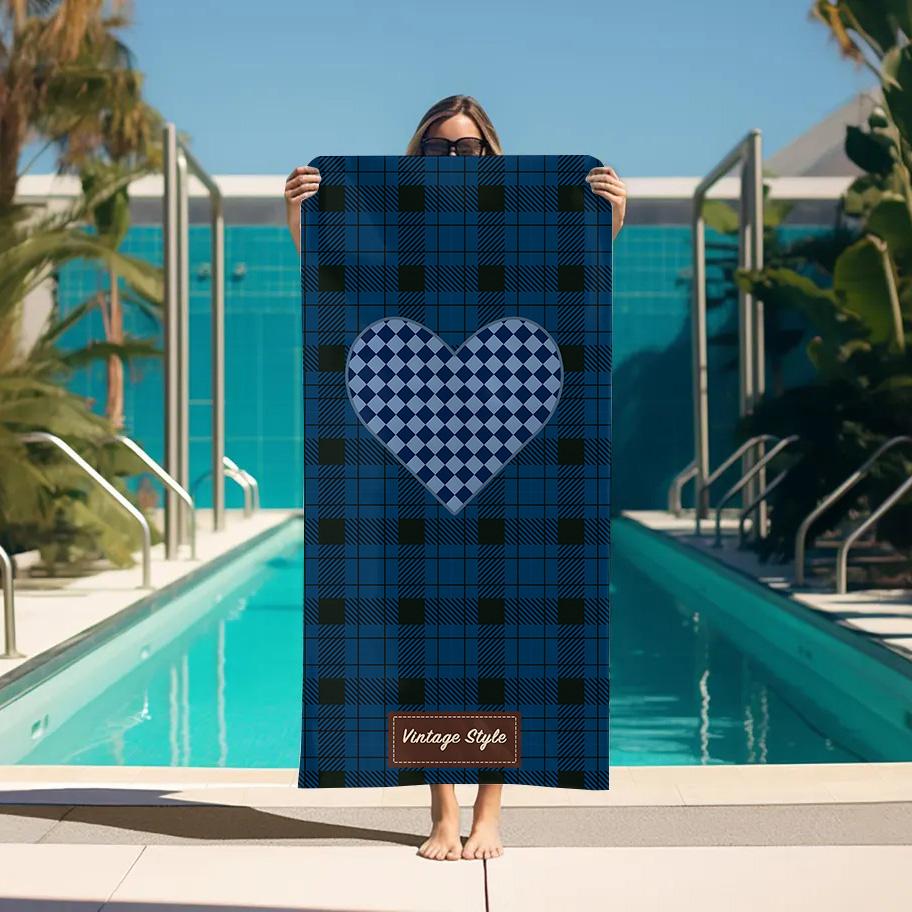 Sauna Gym Towel Plaid Large Bath Towel For Home Spa Beach Towels Bathroom Personal Care Turban for Hair Quick Drying Accessories W40*H60(CM)