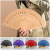 Chinese StyleHand Held Fan Carved Fragrant Wooden Folding Fan Portable Vintage Hollow Antiquity Folding Fan Home Wedding DecoR