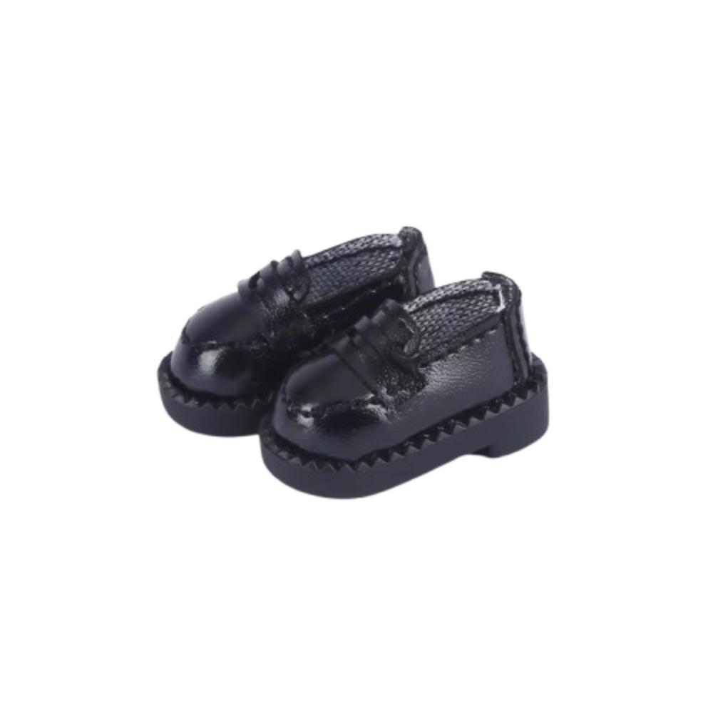 

1 пара Черно-коричневые туфли для куклы Ob11 Милый наряд Куклы Форменная обувь Кукольная кожаная обувь Ботинки 1/12 Bjd чёрный