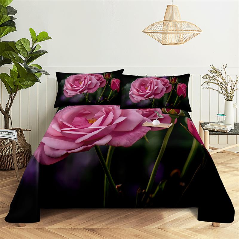 

Domestic Bedsheets Luxury Rose Twin Size Size Bedsheet Fashion Design Flowers Sheets Queen Size Size Bed Sheets Package Bed Sheets and Pillowcases 150X230cm(2Pcs)